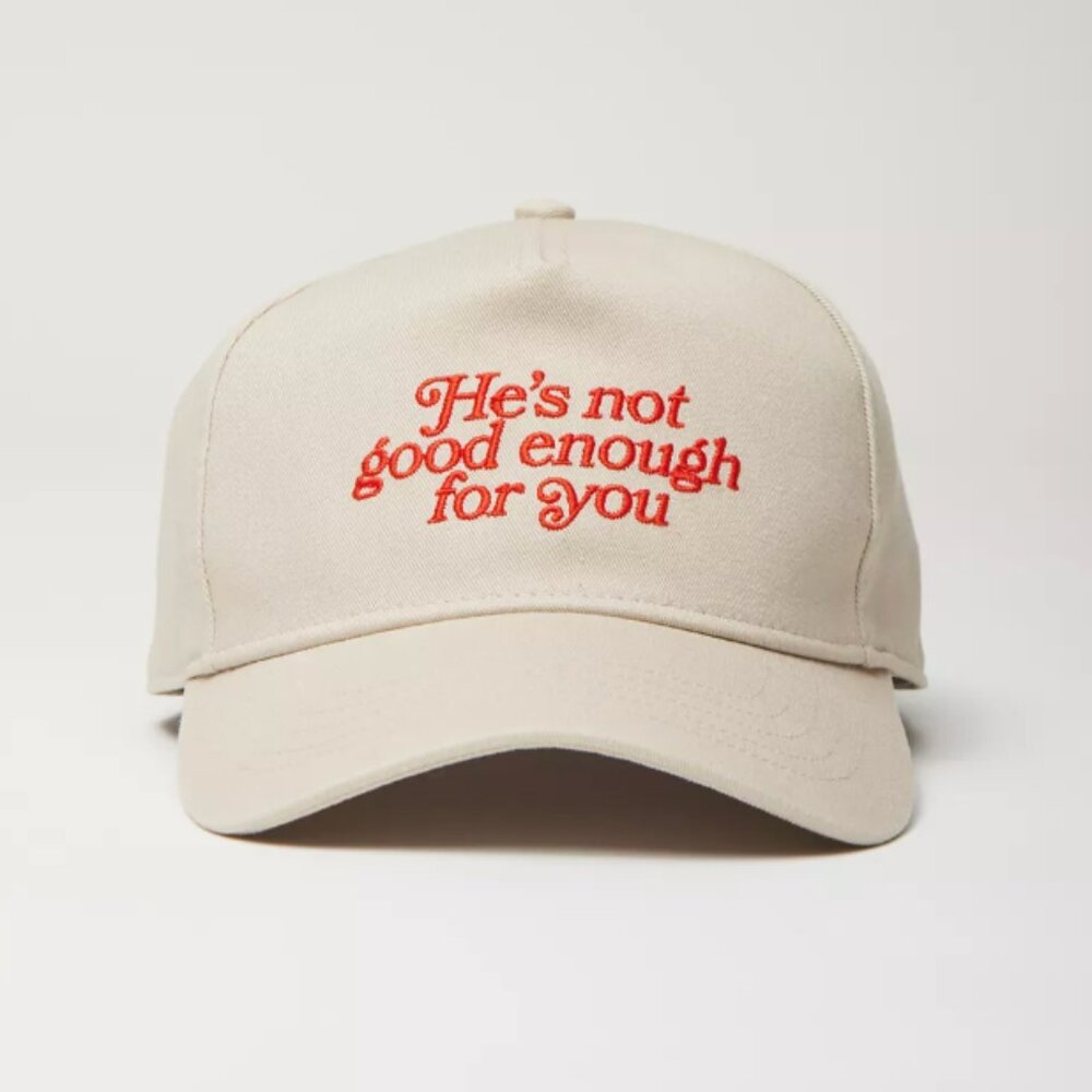 NWT Urban Outfitters He’s Not Good Enough For You Baseball Hat Cream